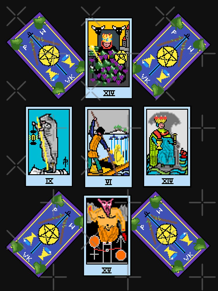 Pixel Waite Tarot - Celtic Cross Spread 18 Design for T-shirts and accessories by Pixel Waite