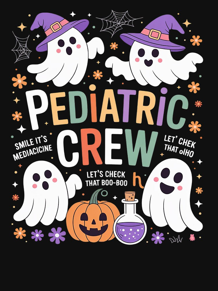 Pediatric Crew Spooky Ghost PEDS Nurse Halloween by skanderio