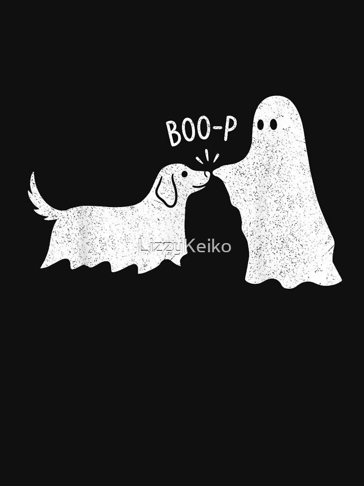Boo P Cute Ghost Dog Best Friends Funny Halloween Pet Love by LizzyKeiko