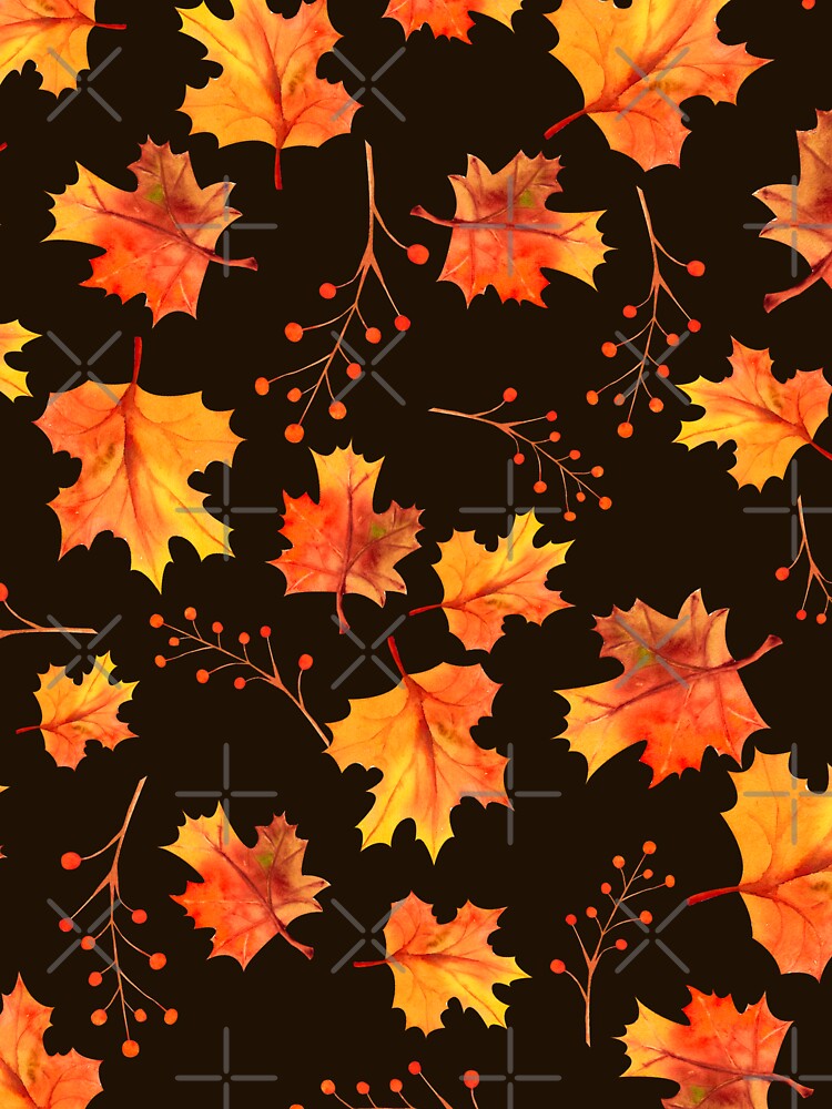 falling autumn leaves pattern by cutecrazytshirt