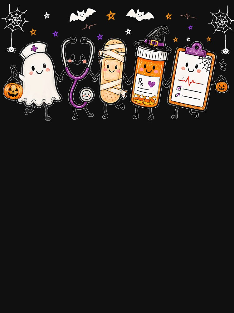 Halloween Nurse Doodle Supplies Ghost Spooky Season by Krwasatoune