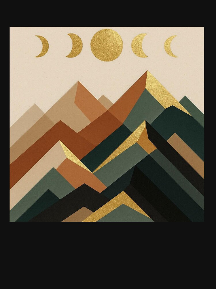 Sunset Retro Mountain – 1970s Vintage Sun & Mountain Illustration Shirt, Stickers & Prints by EpiphanyArt28