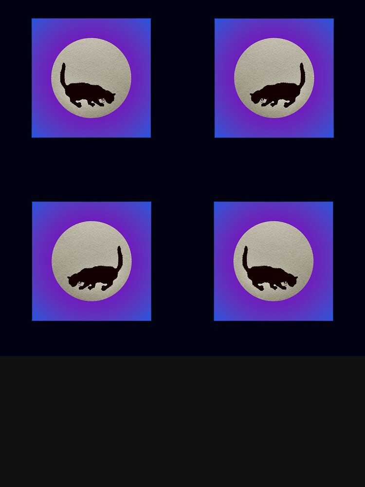 Cat in front of a moon x 4 by Jenni Ivins