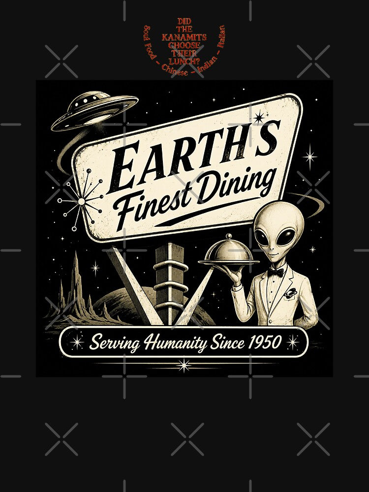 ⭐COSMIC CORPORATE: Mid-Century Sci-Fi Workplace & Hospitality Collection ⭐ - Earth's Finest Dinng - v3 by WheelieGdArt