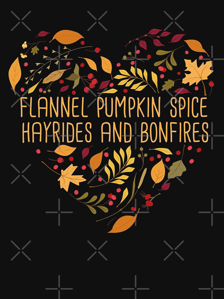 Flannel Pumpkin Spice Hayrides and Bonfires Autumn Lover Gift Idea / Birthday Gifts / Colored Heart by Chamssou