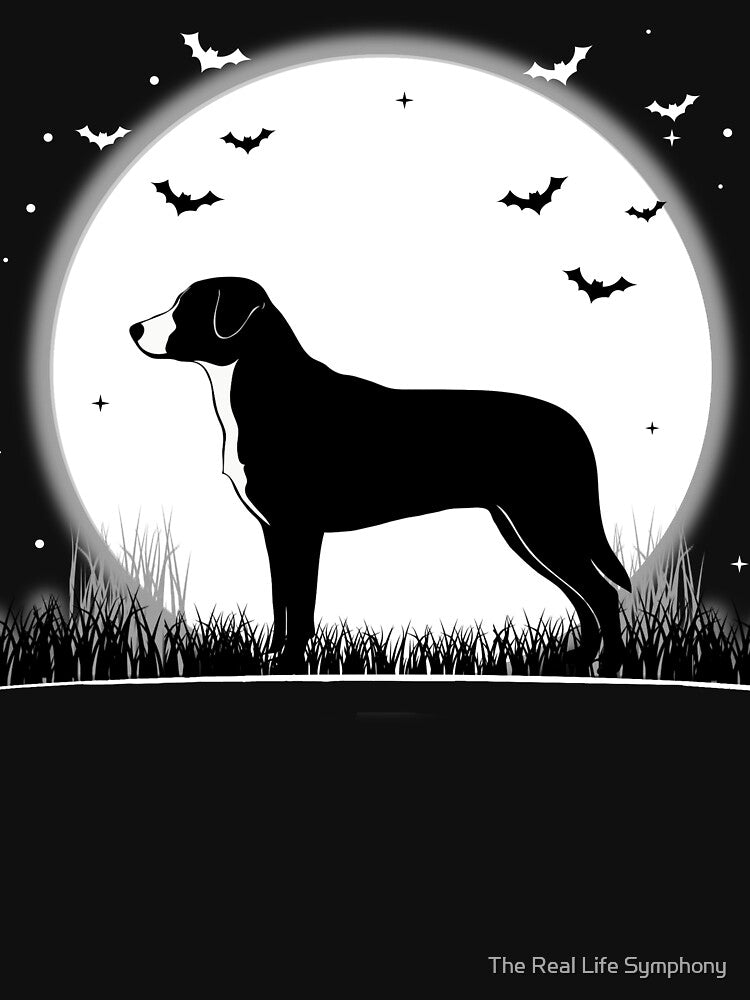 Appenzeller Sennenhund Dog – Halloween Moon Silhouette by The Real Life Symphony