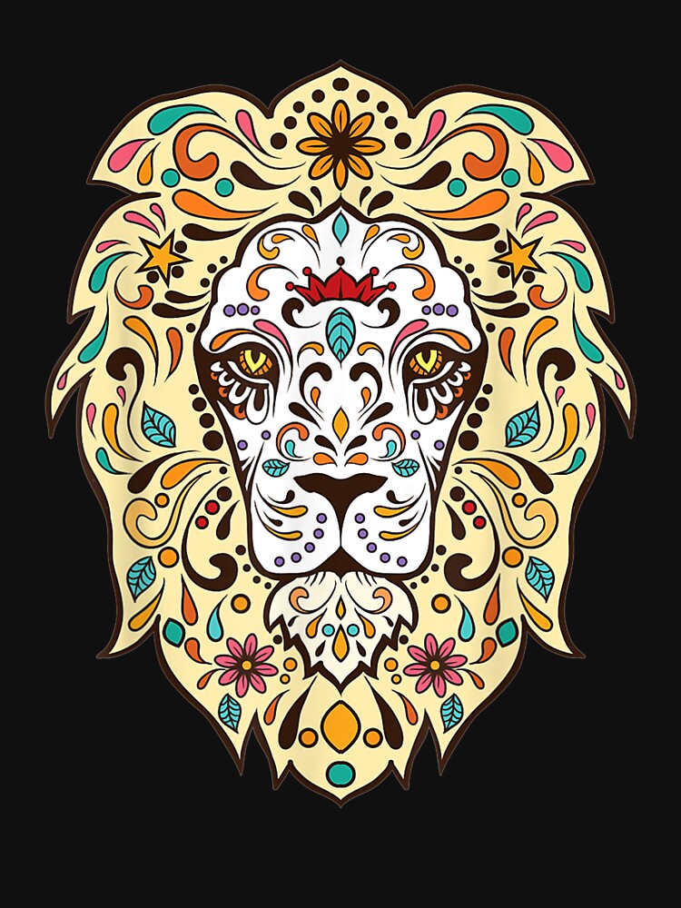 Mexican Sugar Skull Muertos Lion by paudels