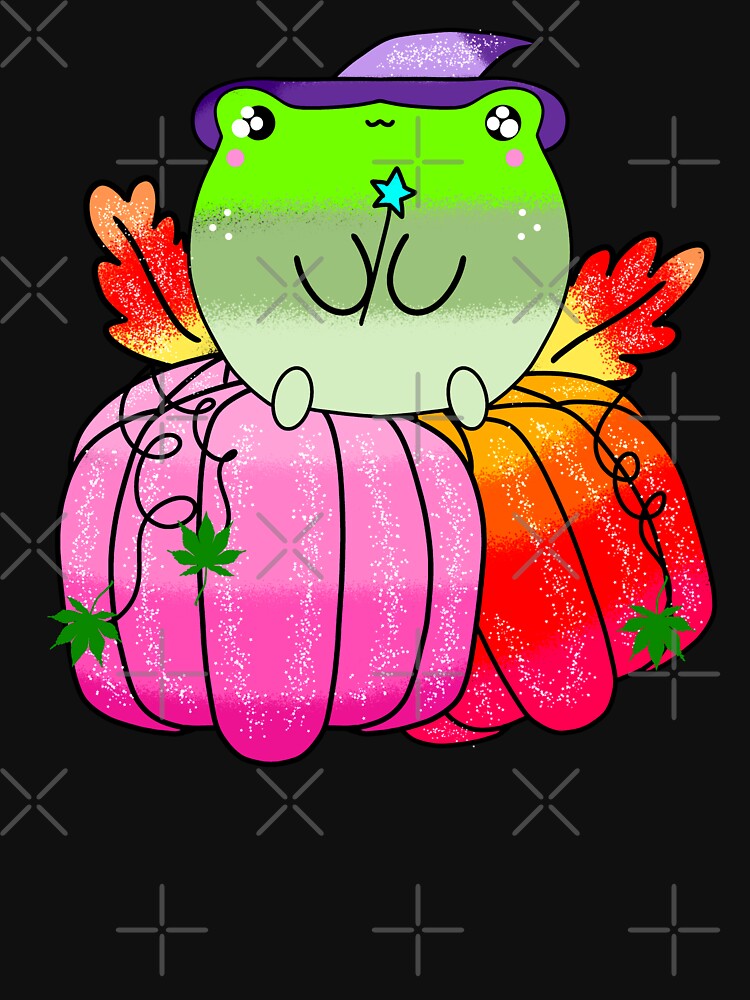 Kawaaii adorable Coolest pumpkin patch halloween frog by Quacktails