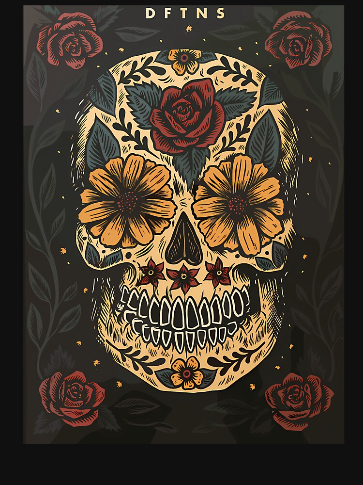 Floral Sugar Skull DFTNS Poster by AutomatedArtist