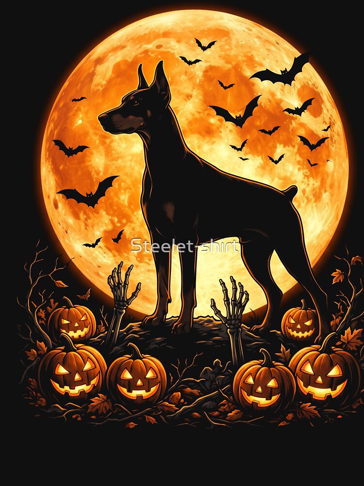 Doberman Pinscher harvest moon bats by Steele-Art