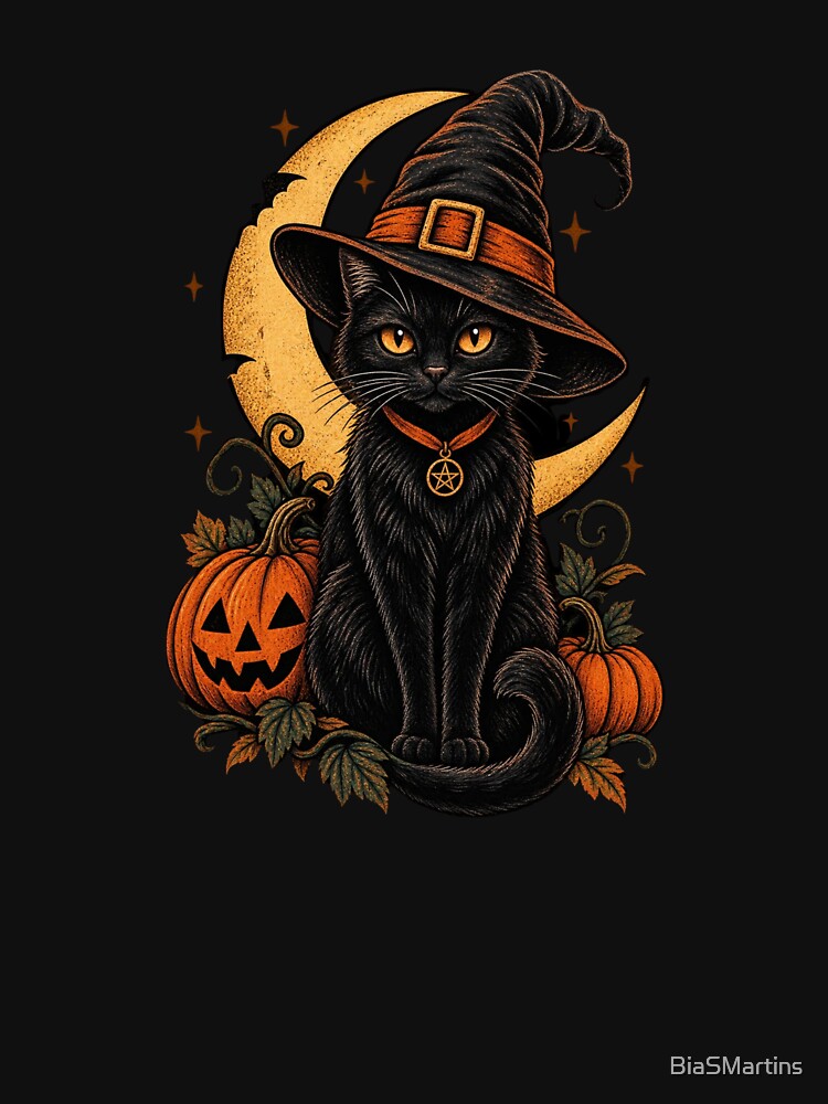 Vintage black wizard cat by BiaSMartins