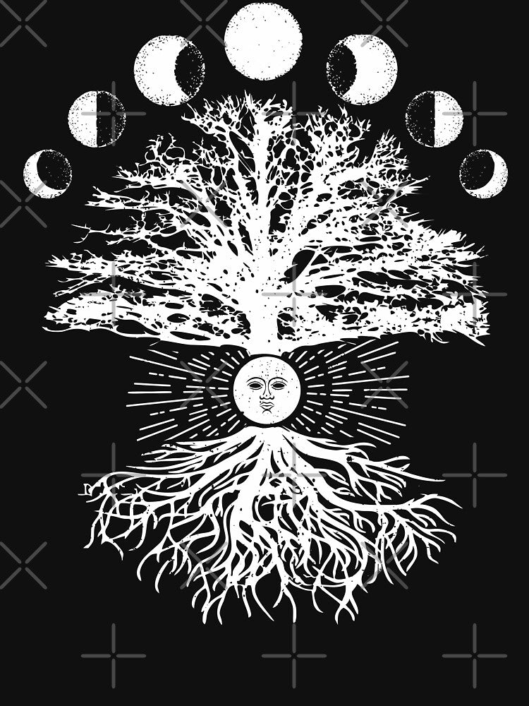 Moon Phases Tree Sun Spiritual Art by alenaz