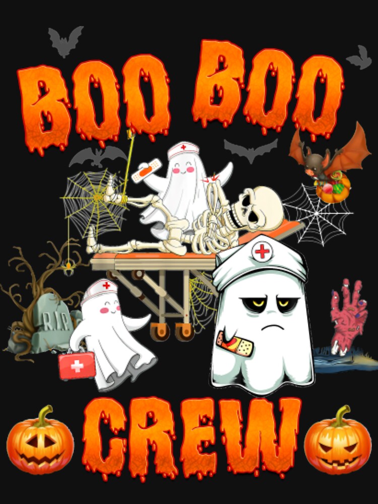 Boo Boo Crew Ghost Nurse Retro Halloween 2021 Nursing RN by VolunteerCoalit