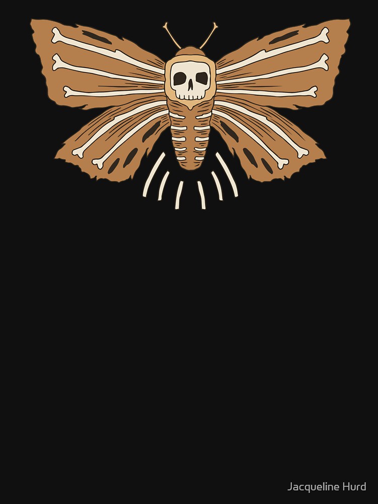 Death's Head Hawk Moth Floral, Dark by Jacqueline Hurd