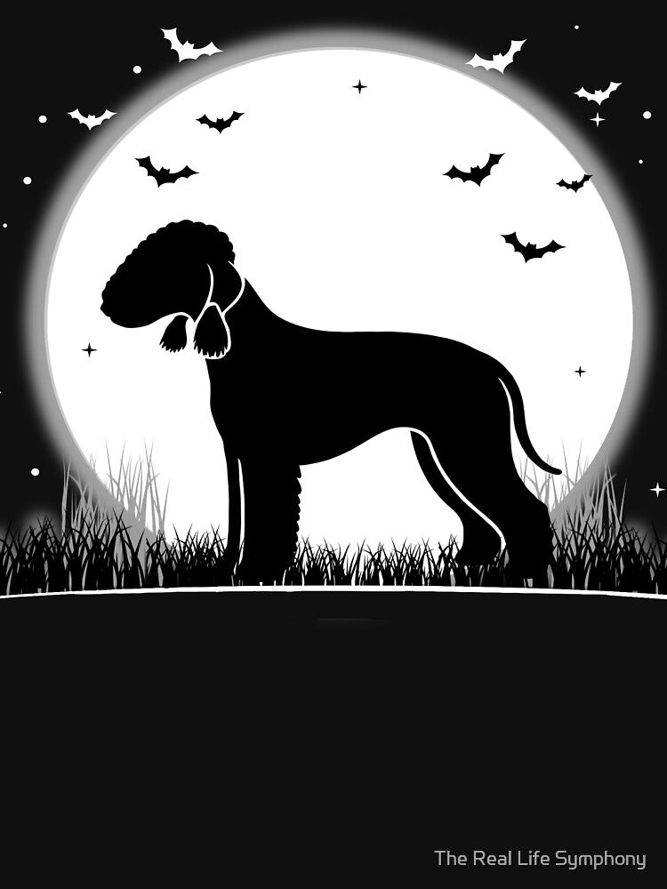 Bedlington Terrier Dog – Halloween Moon Silhouette by The Real Life Symphony