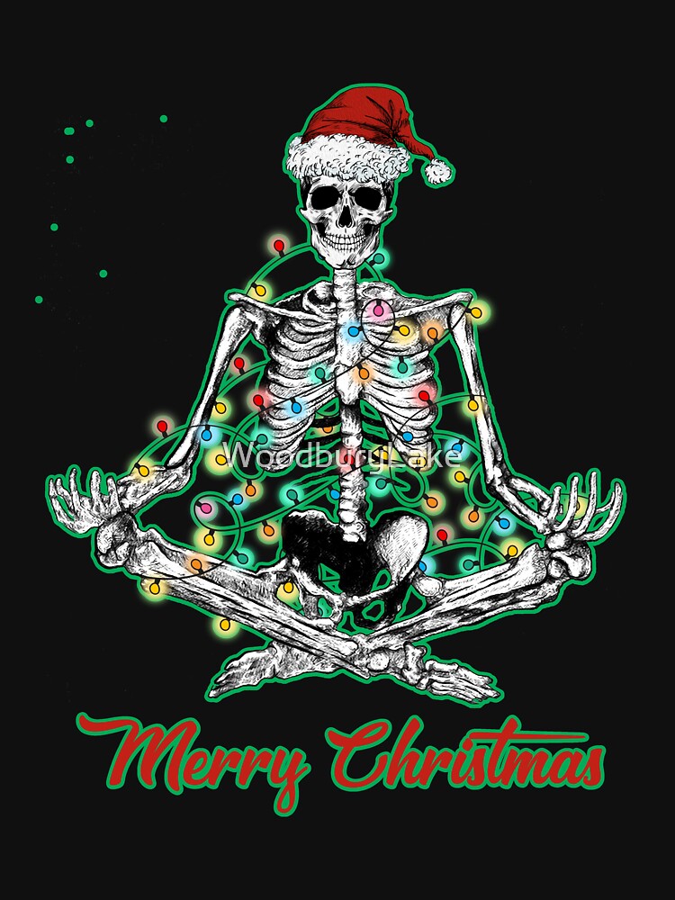 Merry Christmas Skeleton Namaste by WoodburyLake