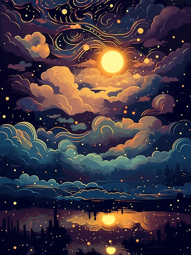 Stellar Moonlit Skies: Cloudscapes of Wonder by aesthetikayl
