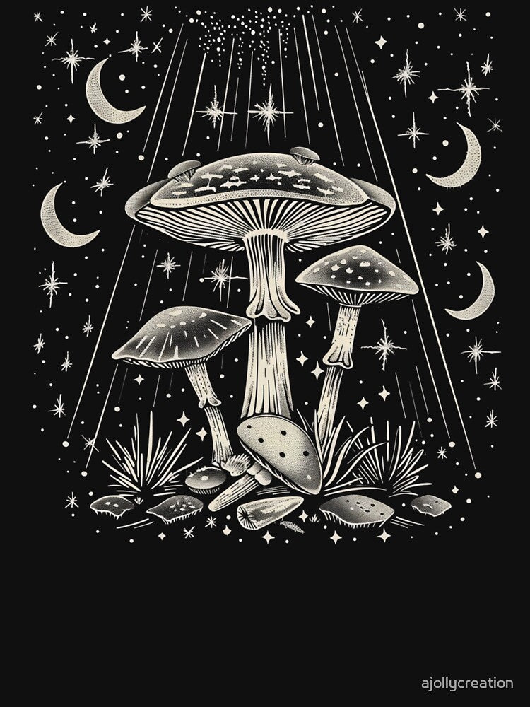 Boho Celestial Mushrooms by ajollycreation