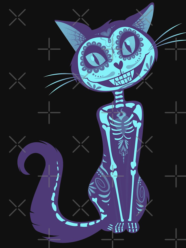 Spooky Cat Blue - Spooky Halloween by RudeBeeDesigns