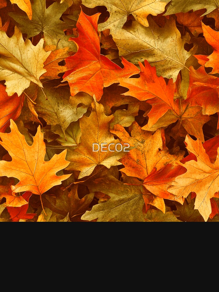 Autumn Leaves In Golden Orange, Yellow And Green by DEC02