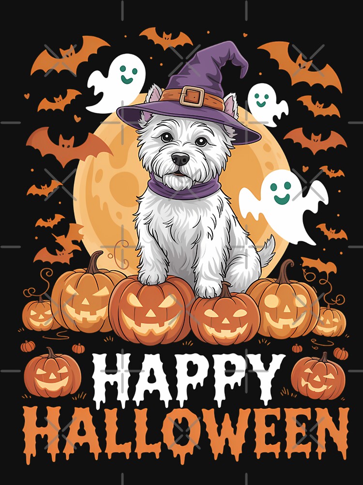 Ghost Scary Pumpkin Dog Happy Halloween by brynatshop