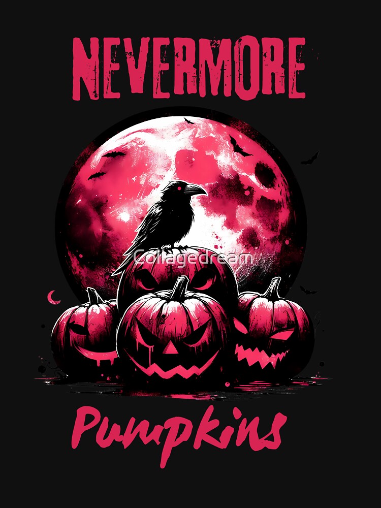 Nevermore, crow, raven, crow bird lovers, pumpkins, spooky vibes Halloween costumes, moon, fall, spooky by Collagedream