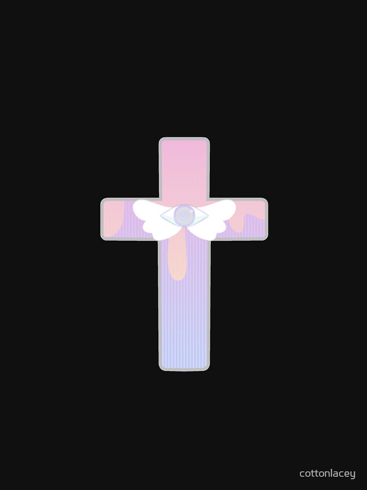 pastel goth eye cross by cottonlacey