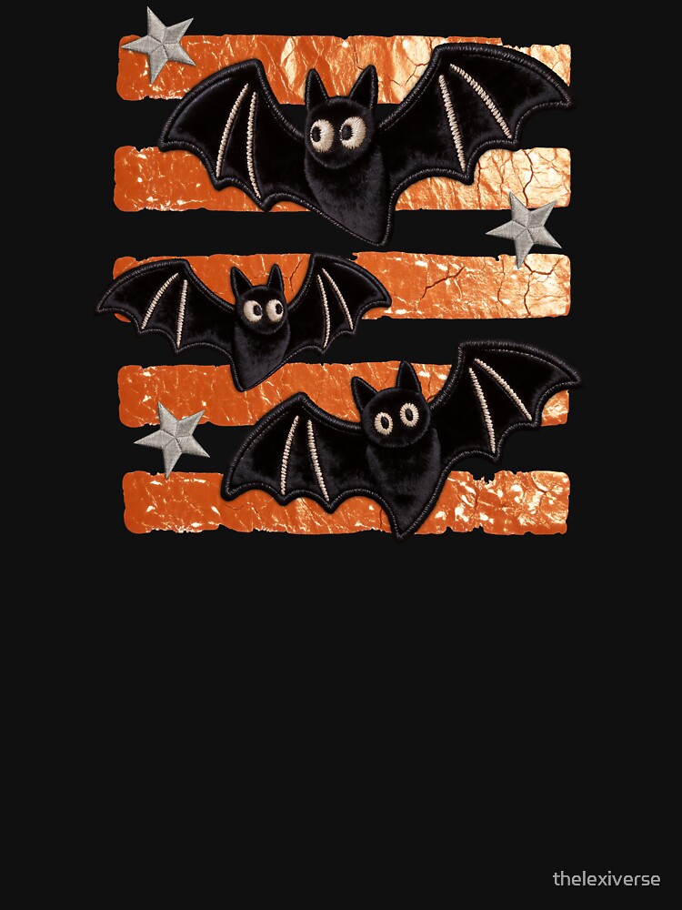 Retro Halloween Bats Vintage Striped Spooky Aesthetic by thelexiverse