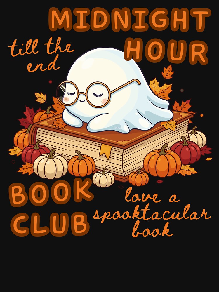 Cute Sleeping Ghost Reading Book Club Spooktacular Story Fall Books Bookish Autumn by Forevermore