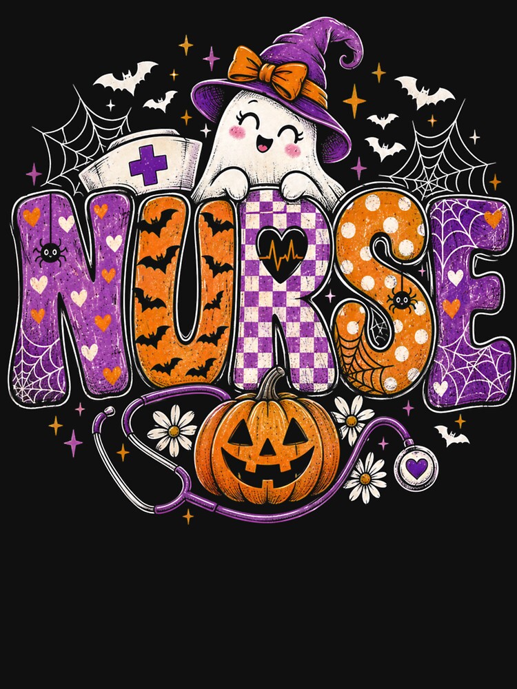 Cute Halloween Nurse PNG – Spooky Nurse Pumpkin Design, Nurse Halloween Gift, Kawaii Halloween Medical Design by Artbyrome