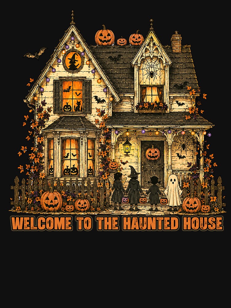 Welcome to the Haunted House Vintage Halloween Cottage by Spyshirt