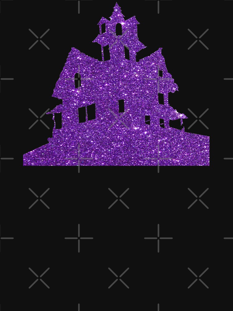 Purple Glitter Haunted House Silhouette by GL Digital Artwork