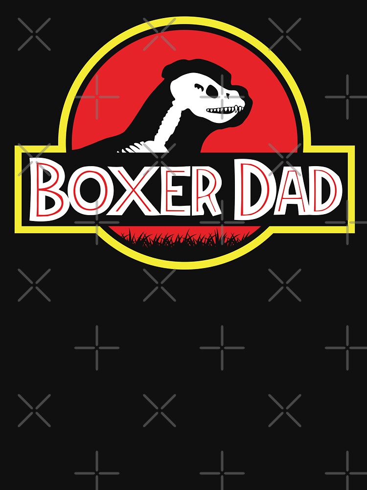 (For Dark Background) Jurassic Boxer Dog Dad by More Cute Dogs