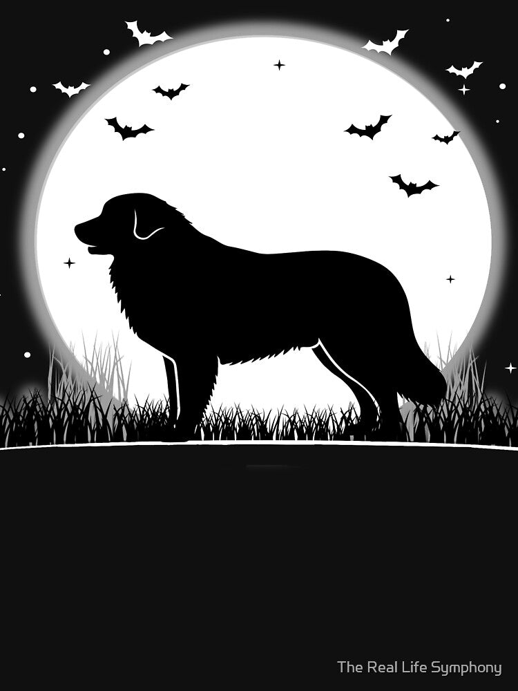 Great Pyrenees Dog – Halloween Moon Silhouette by The Real Life Symphony