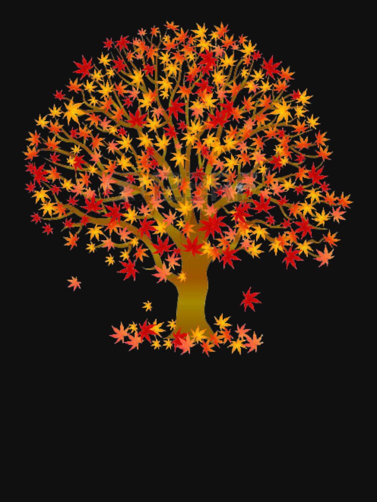 Autumn Tree With Falling Leaves by TheCatmeow2000