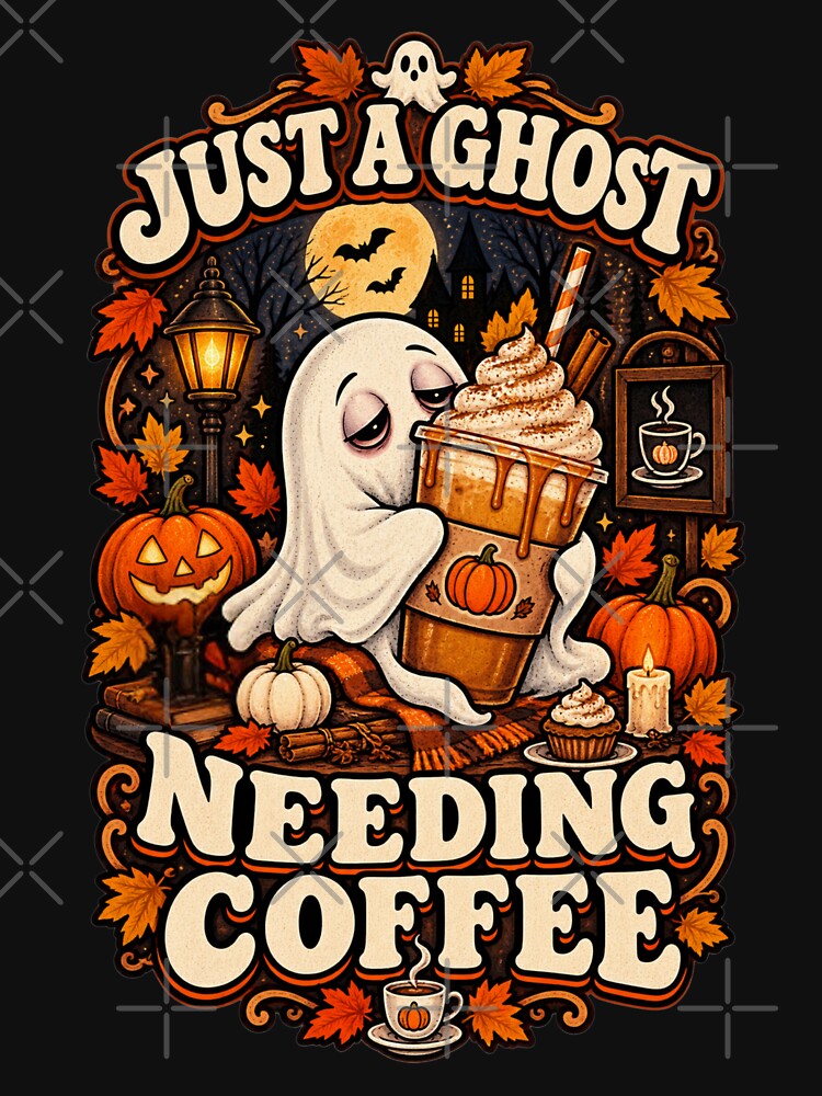 Ghost Needing Coffee Pumpkin Spice Halloween by STOREMAAR