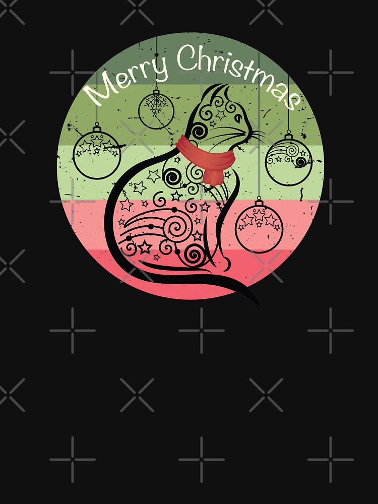 Merry Christmas cat - Meowy Christmas - Cat lover Christmas by Alice-Elgawi