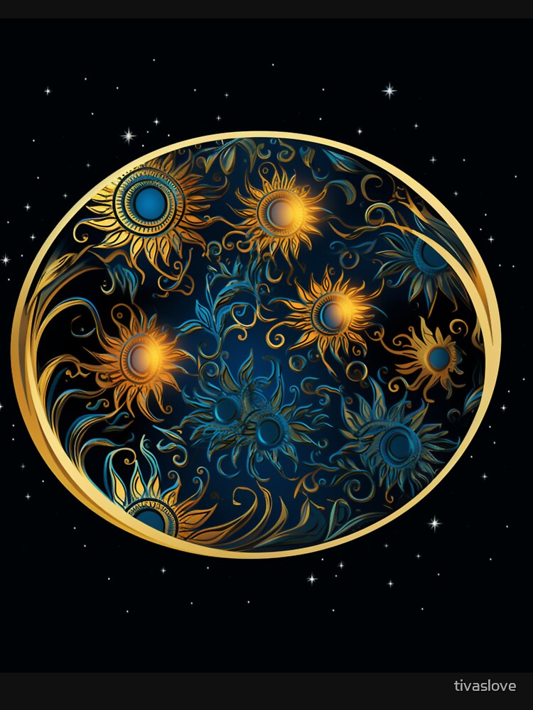 Celestial Flowers Sun Moon by tivaslove