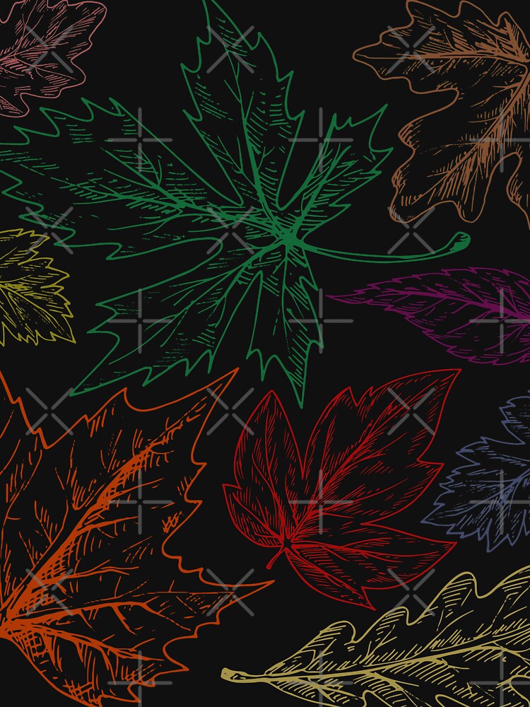 Autumn Leaves Detail Pattern neon multicolor by cutecrazytshirt