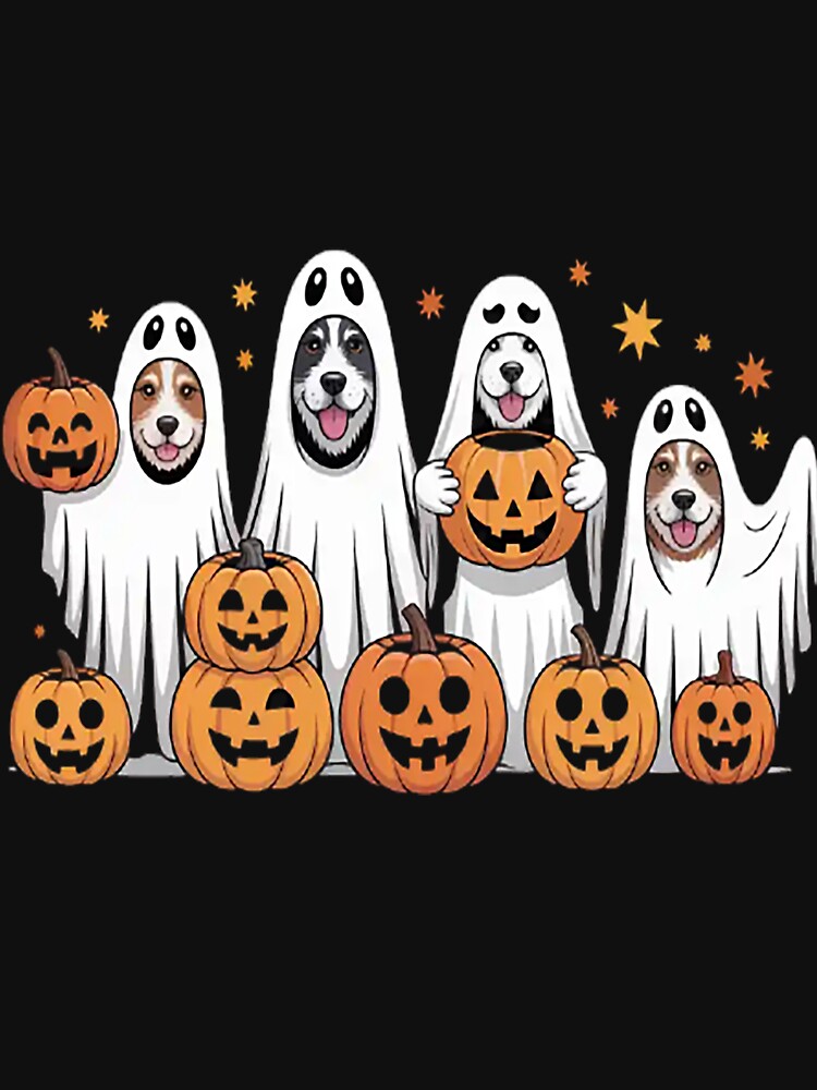 Dog Ghost Cute Dog Dressed As Ghost Halloween Dog by mandiana