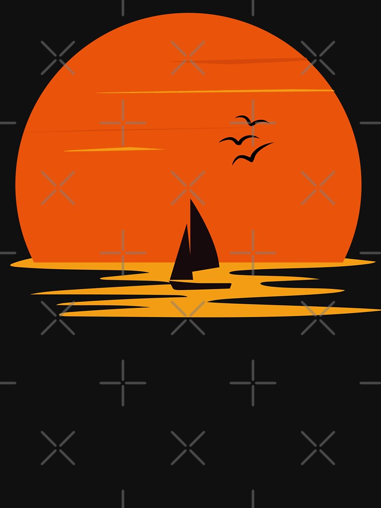 Retro Sunset Sailboat Silhouette by JPareDesign