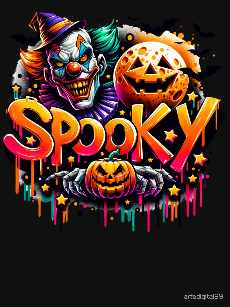 Evil Clown & Pumpkin Halloween Art – Creepy Fun for Shirts, Mugs, Stickers & More by artedigital99
