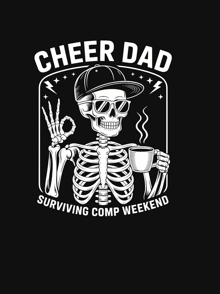 Cheer Dad Skeleton Coffee Fathers Day Joke by creatinkhavnica