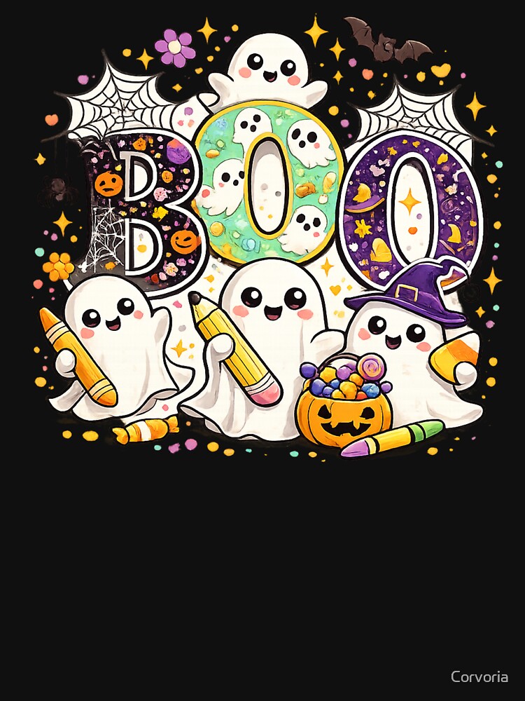 Preschool Teacher Boo Crew Cute Halloween Ghosts by Corvoria