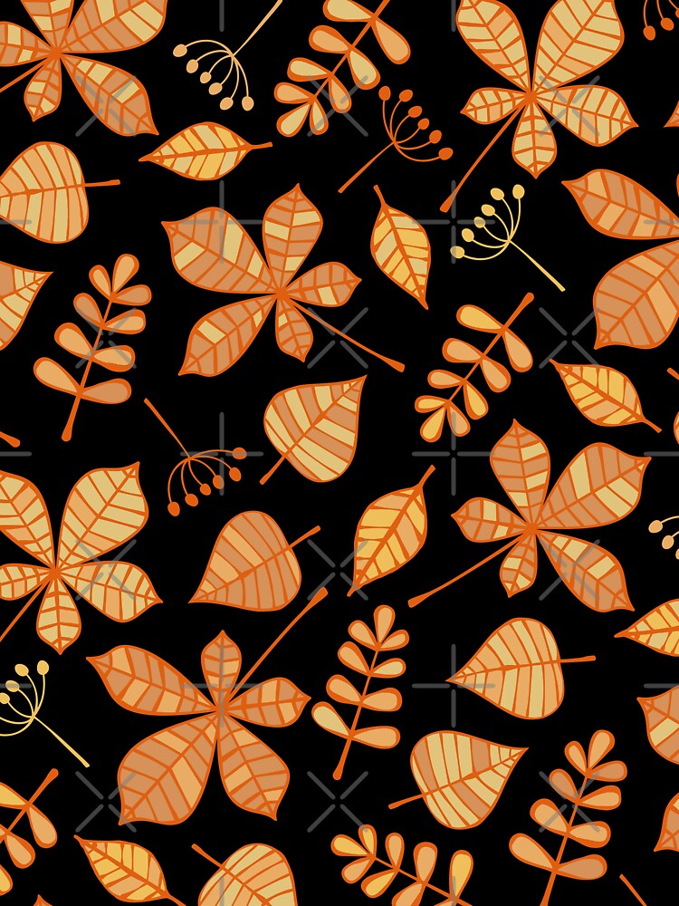 Autumn leaves detail pattern vibrant by cutecrazytshirt