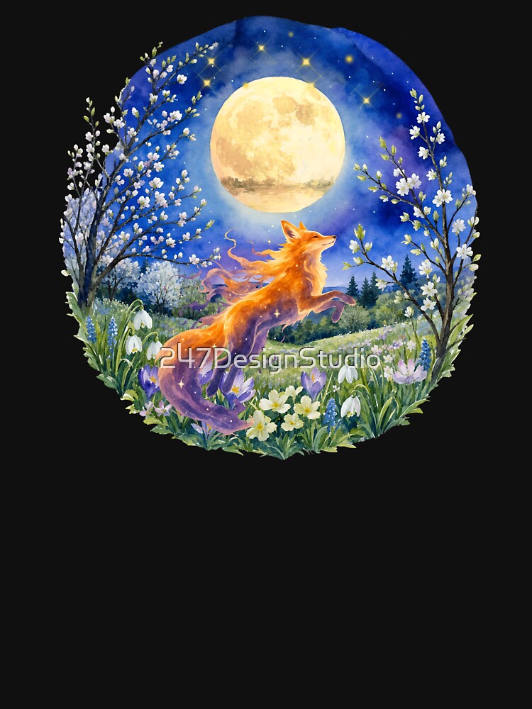Zen fox running in moonlight by 247DesignStudio