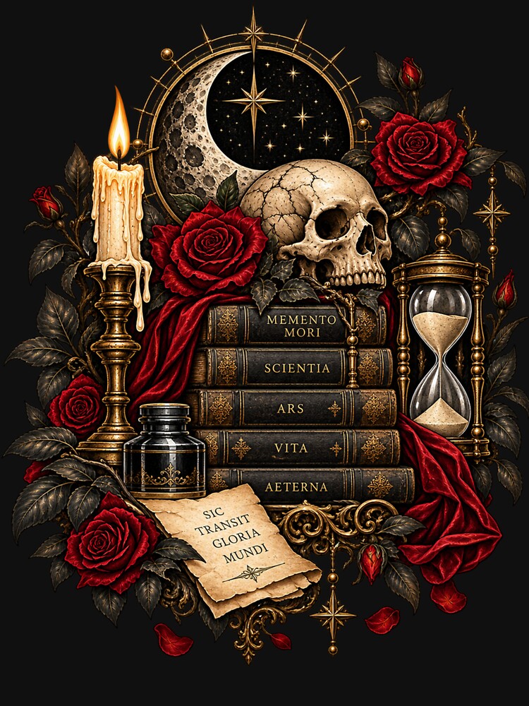 Gothic Memento Mori — Dark Academia Still Life by Kicor
