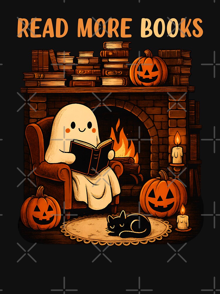 Read More Books Cute Ghost Reading Book School Teacher Halloween by Bad Kitty Designz