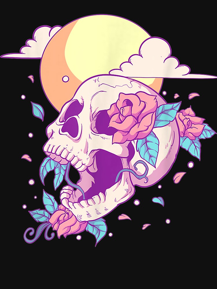 Pastel Goth Sugar Skull And Moon Kawaii by gregorylbond
