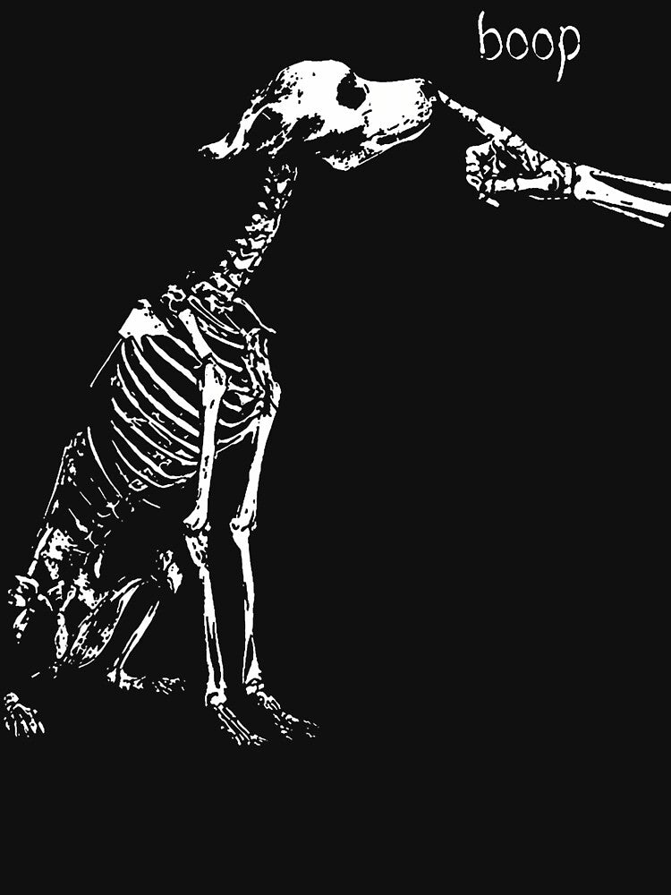 Boop Funny Dog Skeleton Boop Halloween Night Dog by JamesCrArt